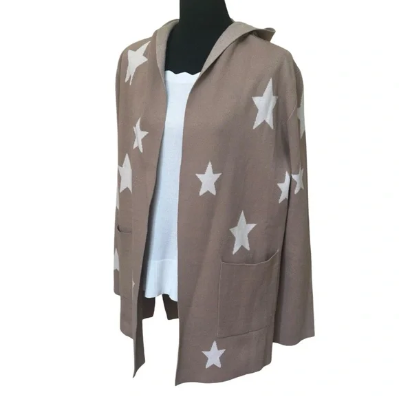 Splendid Tan and White Star Cardigan - Picture 8 of 10